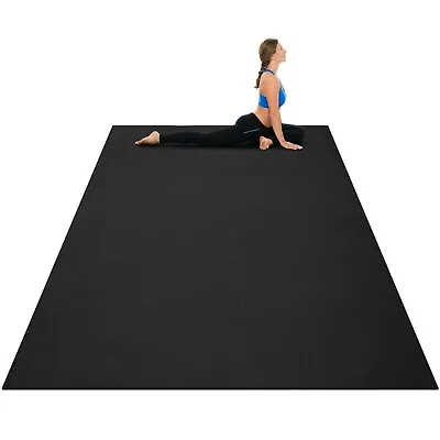 Large Yoga Mat 6'x4'x8mm Thick Workout Mats Pad For Home Gym Flooring Black • $65.98
