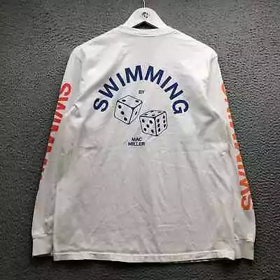 Mac Miller Swimming Dice T-Shirt Men Medium Long Sleeved Crew Neck Graphic White • $29.99