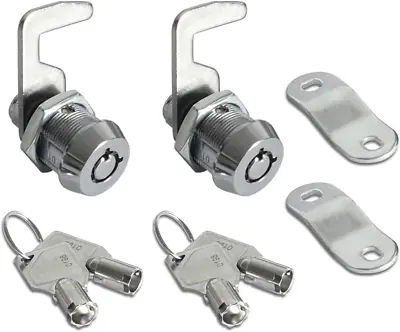 $14.07 • Buy 2 Pack Toolbox Lock 5/8  Tubular Cam Replacement Lock Hook Cam Keyed Alike With