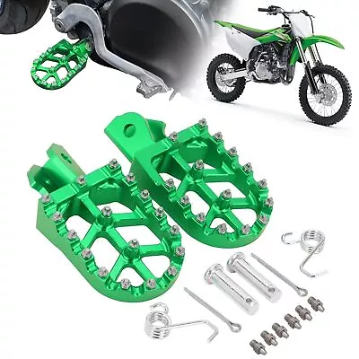 Foot Pegs Motorcycle Footpeg CNC For CRF XR KX85 KX100 KX125 CRF110 KLX150 Green • $31.49