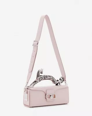 Lanvin Pencil Cat Medium Rose Pink Leather Shoulder Bag New SS24 • £2288.17