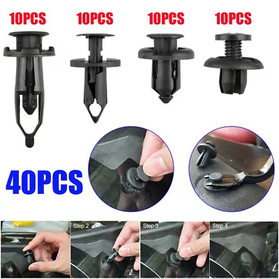 40Pcs Car Push Retainer Pin Body Bumper Rivet Trim Moulding Clips Parts Kits • $8.34