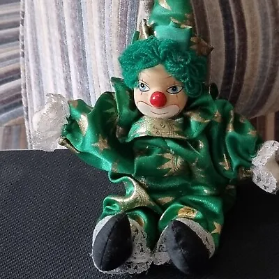 Vintage Clown Rag Doll With Plastic / Hard Face.  Collectable • £8