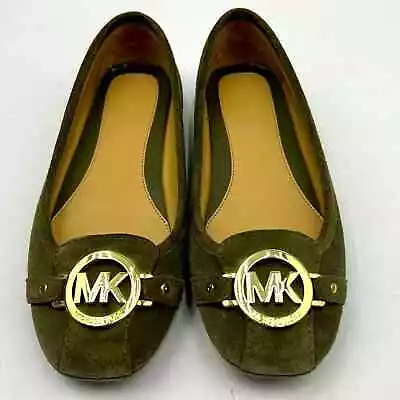 Michael Kors Flat Shoes Women Size 7 Olive Green Gold Shoes • $29.99