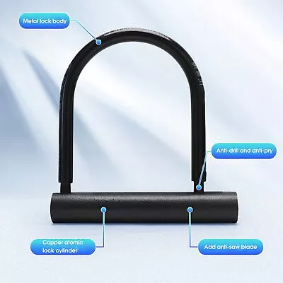 Bicycle Bike U Lock Cycling Motorcycle D Locks With 2 Keys Security Equipment  • $18.99