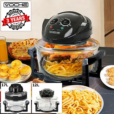 Halogen Oven Air Fryer 1400W Electric Multi Function Convection Cooker 12L / 17L • £39.99