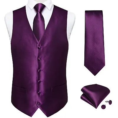 DiBanGu Men's Dress Vest Color Paisley Design Suit Tuxedo BowTie Hanky Set • $24.99