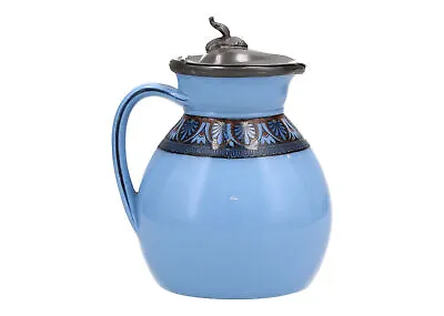 £24 • Buy Blue 19th Century Pottery & Pewter Jug Victorian
