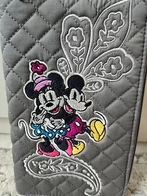 Vera Bradley Disney RFID Deluxe Travel Wallet Mickey Mouse Piccadilly Paisley • $42