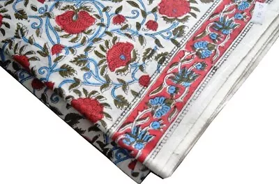 3 Yard Indian Hand Block Printed Cotton Voile Running Fabric Craft P_077 • $18.39