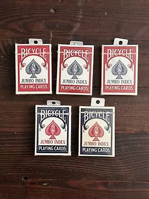 Vintage Bicycle Playing Cards 5 Decks Jumbo Index Poker 88 Ohio Circa 1980’s • $39.99