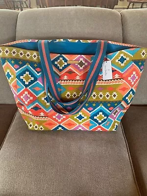 Vera Bradley X-large  Hacienda Canvas Summer Beach Tote Shoulder Bag • $45