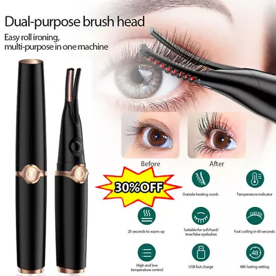 1*Mini Clip-Type USB Rechargeable Electric Heated Eyelash Curler 3Temperature US • $4.44