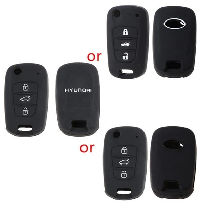 $6.41 • Buy 3 Buttons Silicone Car Key Fob Cover Case For Hyundai I30 Verna Veloster