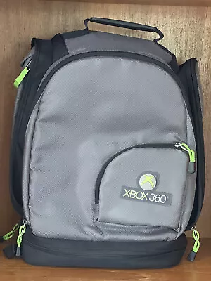 XBOX 360 Backpack Protective Carrying Case Bag For Console Gray Black/Green • $24.95