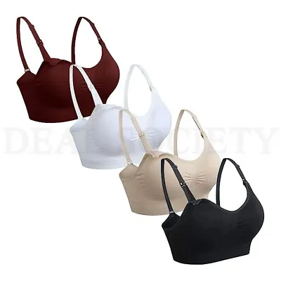 4 Pack Medium Push Up Seamless Nursing Bra For Breastfeeding And Maternity • $19.99