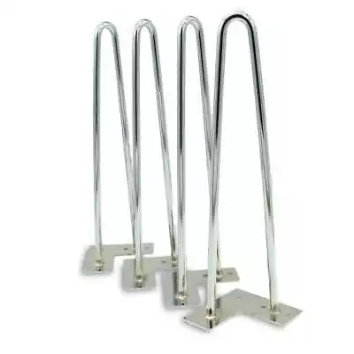 Premium Hairpin Table Legs 2 Rod 16  - Chrome Steel  - Set Of 4 • $80