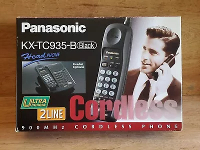 Panasonic KX-TC935-B 2 Line Cordless Phone Open Box NO INSTRUCTIONS Vintage • $20.71