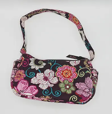VERA BRADLEY Maggie Mod Shoulder Bag Floral Small Purse Brown Pink 11 X5  *READ • $7.99