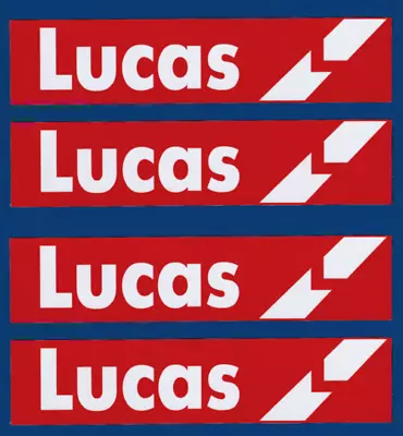 4x 150mm Compatible With Lucas Batteries Electrical Car F1 Racing Vinyl Stickers • £4.99