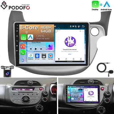 4+64G For Honda JAZZ 2007-2013 Android 13 Car Stereo Radio CarPlay GPS Navi +Cam • £169.99