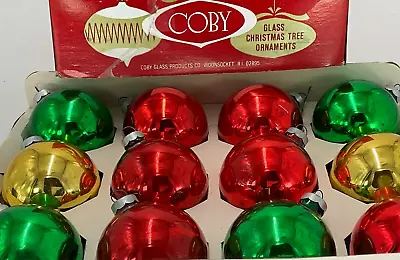 Vintage Coby Glass Multi-Colored Christmas Ornaments Made In USA Lot Of 12 • $19.99