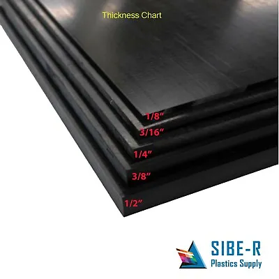 Sibe-R Plastic Supply℠ PLEXIGLASS ACRYLIC SHEET BLACK OPAQUE #2025 1/8  4  X 6 ^ • $5.24