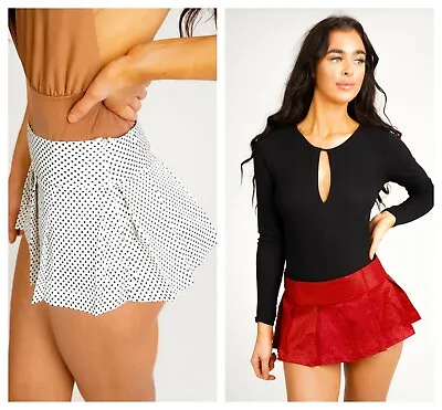 £13.81 • Buy Micro Mini Skirt Red Pleated Women's Black Dots Plaid Short High Waist Kilt NEW