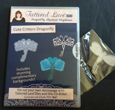 £2.95 • Buy Tattered Lace Cute Critters Dragonfly CD Rom + Free Dragonfly Outer Die