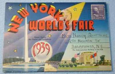 Vintage Postcard Folder NEW YORK WORLD'S FAIR 1939 16 Views Tichnor Bros. VGC • $6