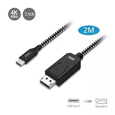 SIIG USB Type-C To DisplayPort Cable - 2M (cb-tc0a12-s1) (cbtc0a12s1) • $52