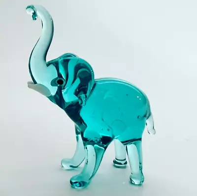 New Color!! Murano Glass Handcrafted Unique Baby Elephant Figurine Glass Art • $23.50