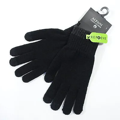Alfani Repreve Touch Screen Black Gray One Size Knit Gloves Mens Nwt New • $2.59