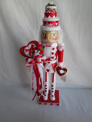 15   Handcrafted Valentines Day Nutcracker Cake Hat W/ Lace Pearls & Hearts #1 • $49.99