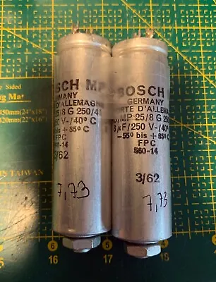 2 X Vintage Bosch KO / MP 8uF Capacitor 1962 Year! Perfect Pair For Crossovers • $55