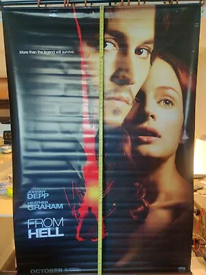 Johnny Depp From Hell Vinyl Movie Oversized Poster Rare 4×6 🐾 • $75