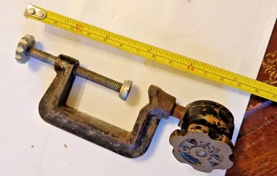 Vintage Heavy Small Hobby Clamp On Table Multi-functional Tool 3rd Hand Capstan • £5