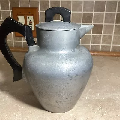 Vintage Modern Cast Aluminum Ware Mid-Century Water Pitcher W/ Lid 10” Tall • $19.99