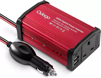 Odoga 300W Car Power Inverter 12V To 240V / 230V Converter Dual USB 4.8A Charger • £29.99