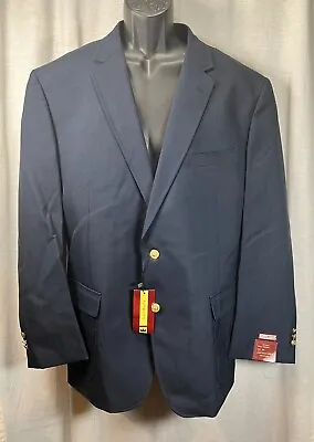 Louis Martin Blazer Navy Hopsack Gold Buttons Wool Blend NWT • $34.99