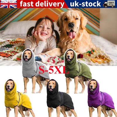 £6.99 • Buy Pet Clothes Absorbent Bathrobe Towel Puppy Dog Drying Robe Soft Sleepwear Coat~
