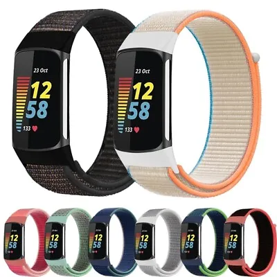 Fr Fitbit Charge 5 6 Sports Nylon Loop Watch Band Wrist Strap Wristband Bracelet • $10.99