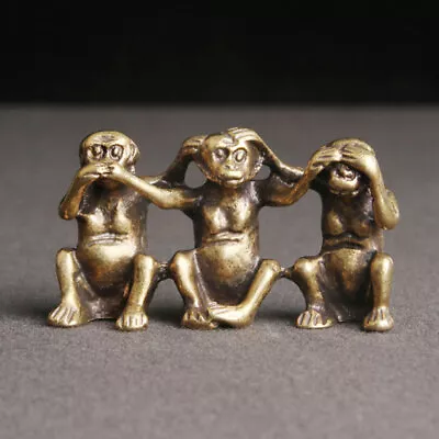 US Small Brass Monkey Figurine Monkey Statue House Decoration Animal Figurines • $12.49