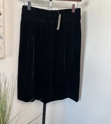 J Crew Womens Black Velvet Pull On Skirt NWT • $29