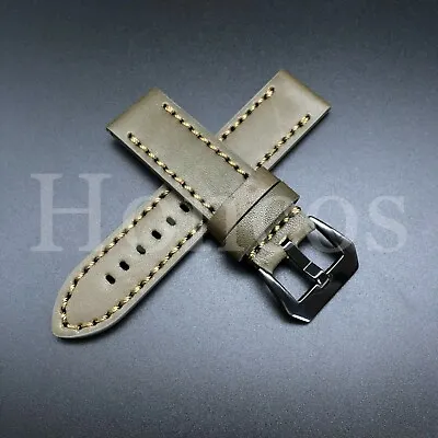 26 MM Dark Green Genuine Leather Watch Band Strap Replacement High Quality USA • $30.41