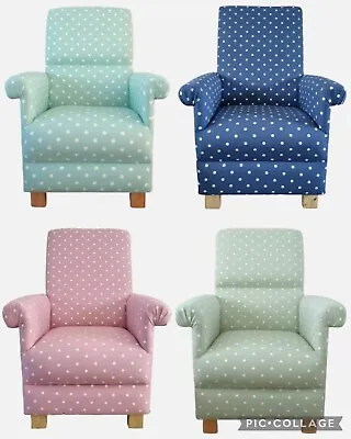 Clarke Dotty Spot Fabric Adult Chair Polka Dots Armchair Spotty Dots Accent New • £209.99