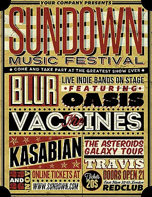 0272 Vintage Music Poster Art - Sundown Music Festival  • £6.99