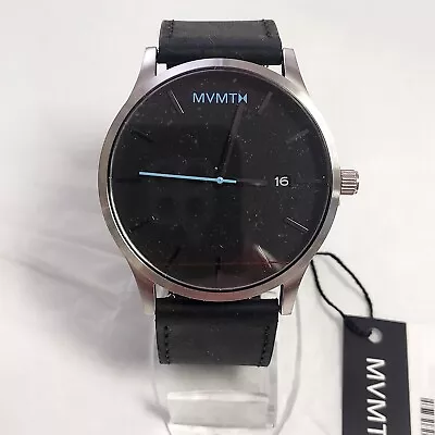 MVMT By Movado Classic Black Dial Men's Watch MM01-BSL Black Leather New • $89.95