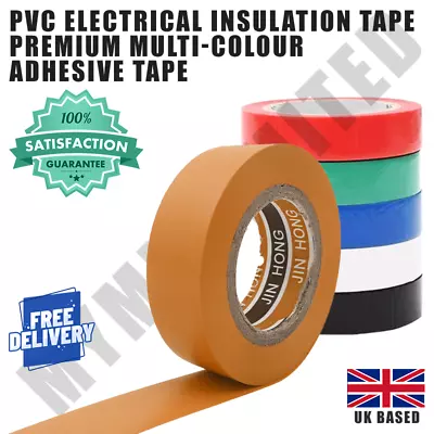 PVC Electrical Insulation Tape 20m X 19mm Premium Multi-Colour Adhesive Tape • £2.31