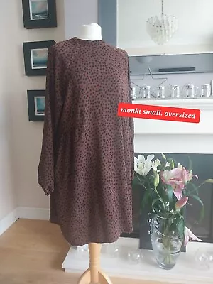 Monki Brown Black Leopard Oversized Dress S Small 10 12 14 Worn Once  • $12.63